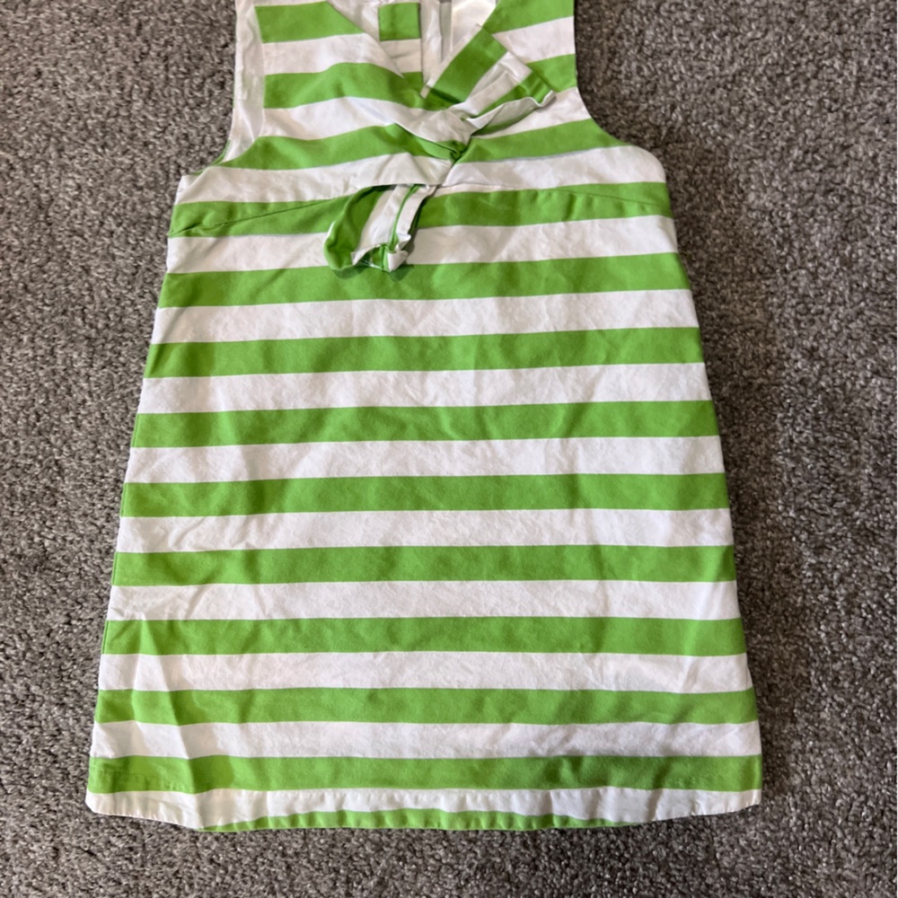 Janie and Jack dress girls 2T green white stripes sleeveless classic summer - Picture 3 of 13